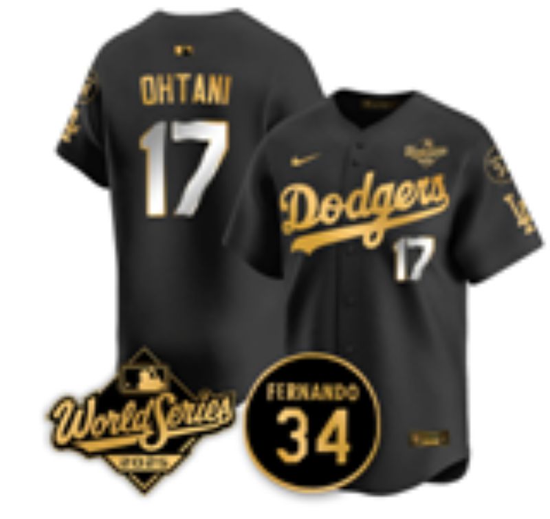 Men 2026 Nike Los Angeles Dodgers #17 Ohtani black Game MLB Jersey 02